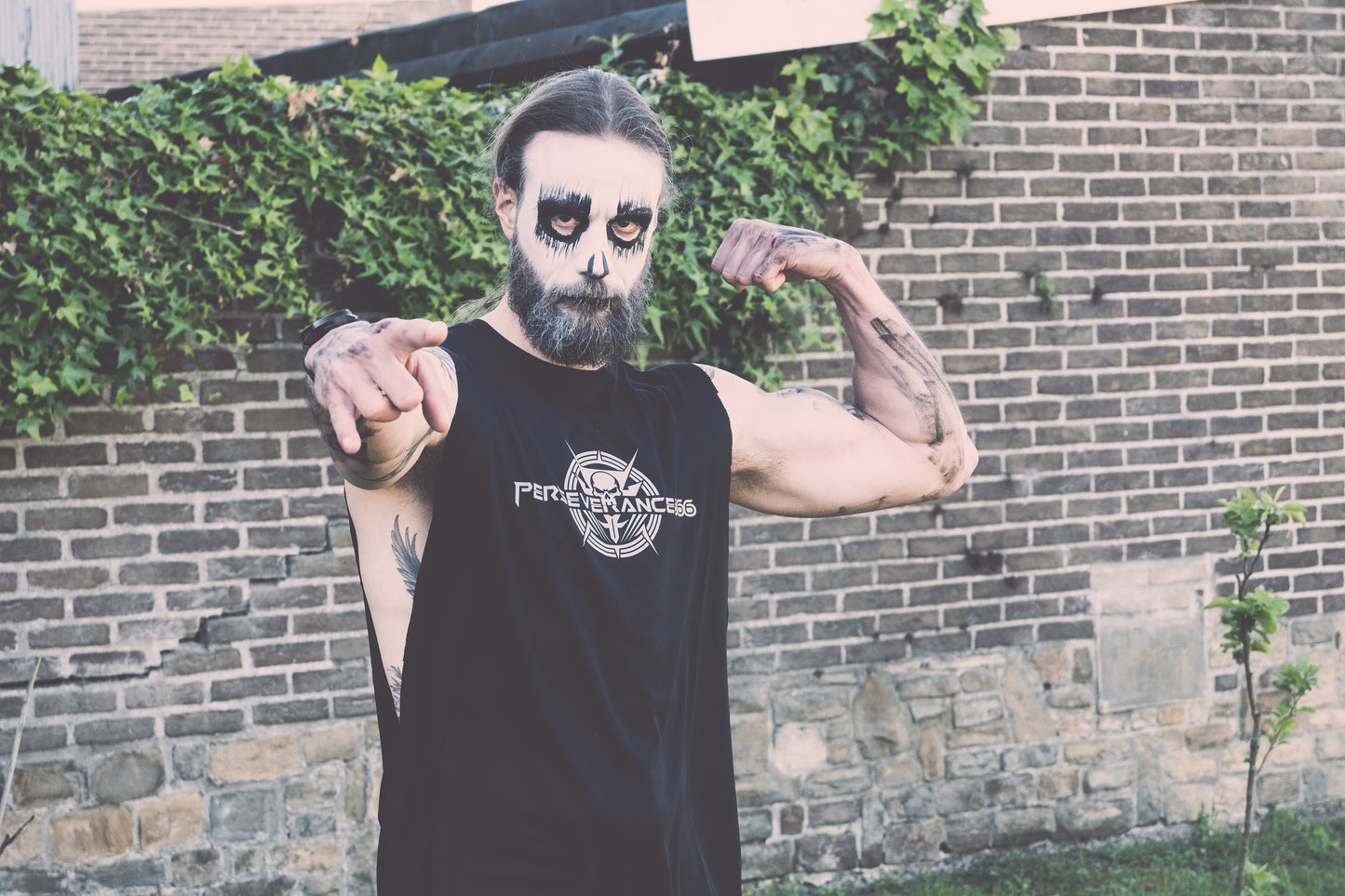 Men Tee Shirt - Gray Metal Powered