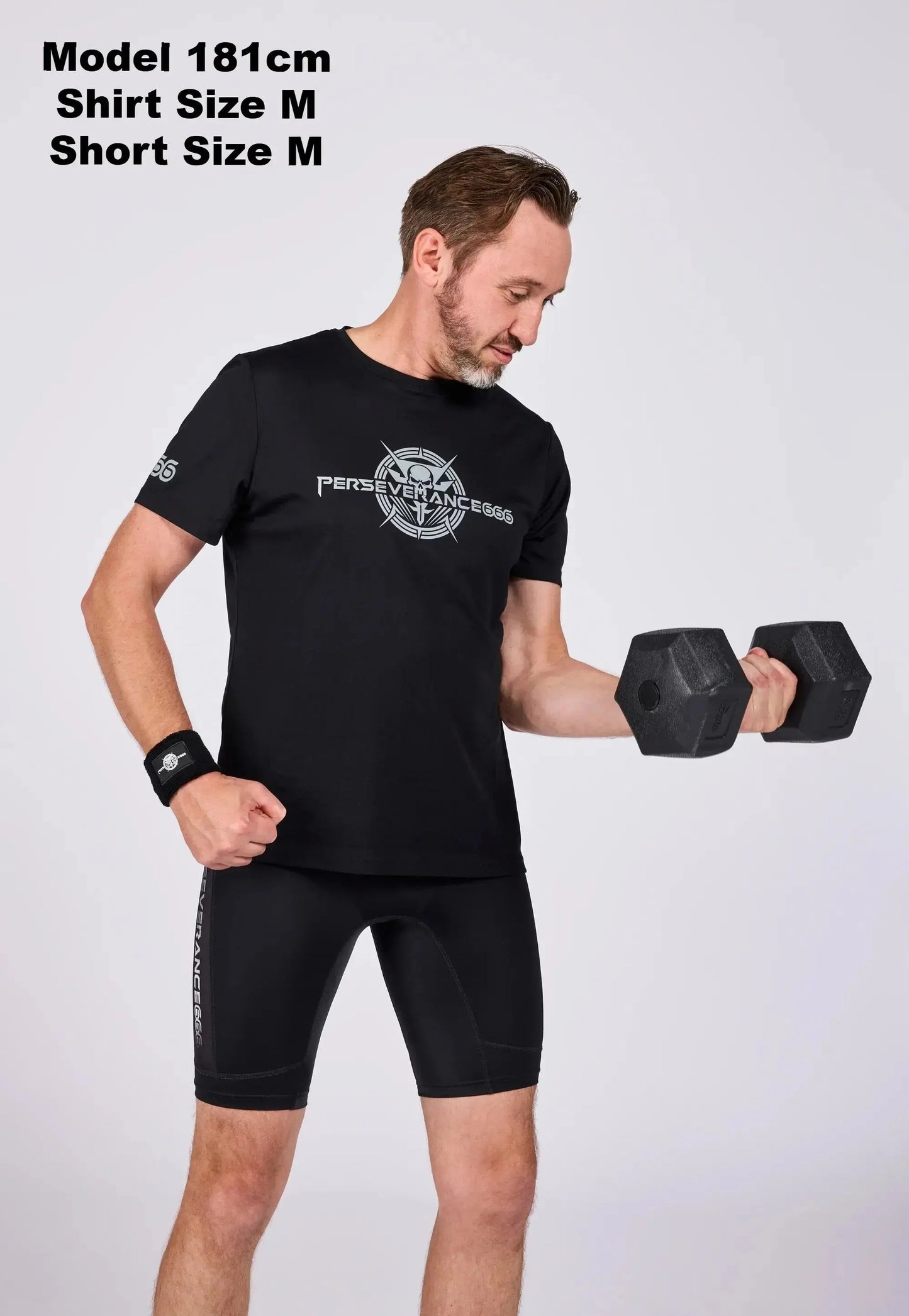 Man Tee Shirt - Grey Metal Powered PERSEVERANCE666 SPORTSWEAR